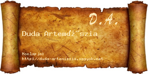 Duda Artemíszia névjegykártya